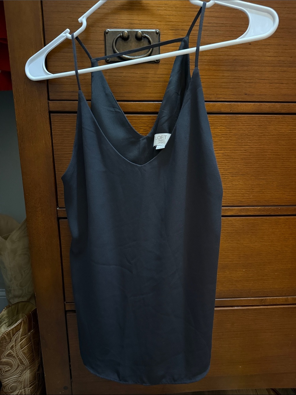LOFT Charcoal Black Petite Camisole Like New
